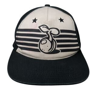 Seedless Snapback 5 Panel Cap Black One Size Adjustable Embroidered Acrylic